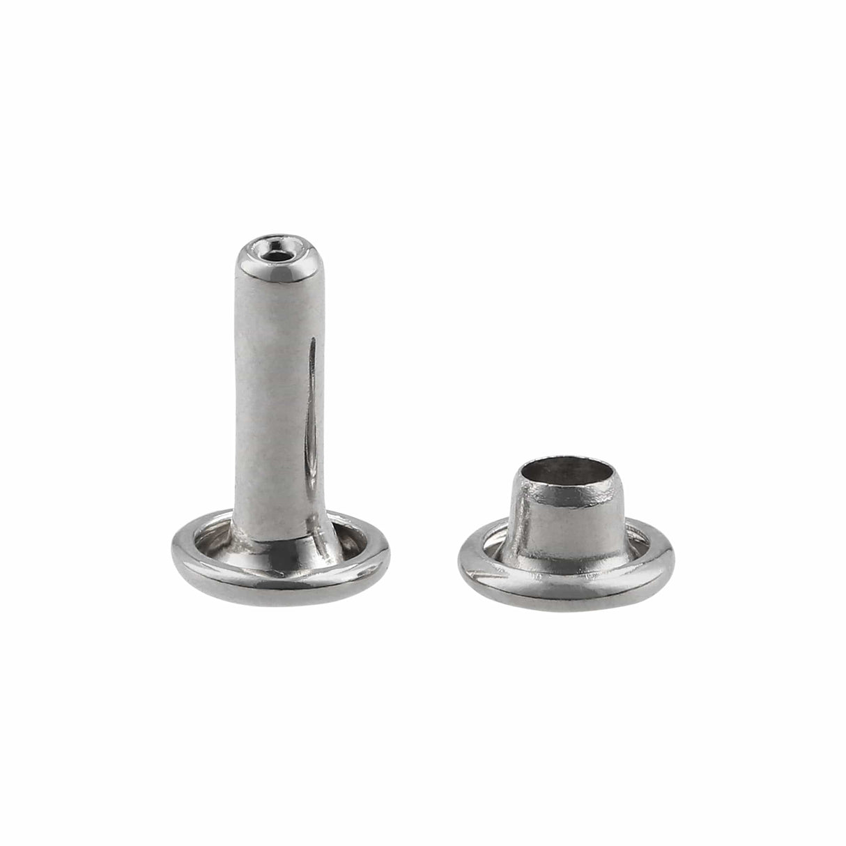 Ohio Travel Bag Fasteners 12mm Nickel, Double Cap Jiffy Rivet, Steel, #A-339-NIC A-339-NIC