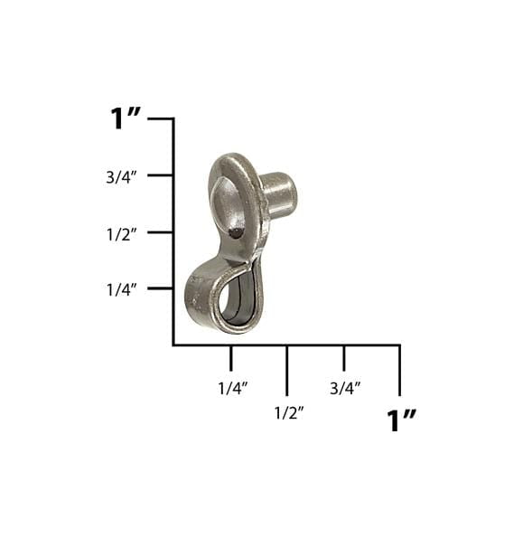 Ohio Travel Bag Fasteners 15/32" Gunmetal, Boot Hook, Solid Brass, #C-1566-GUNM C-1566-GUNM