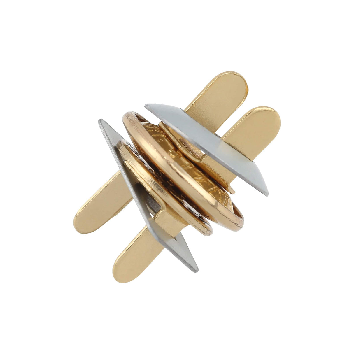 Ohio Travel Bag Fasteners 15mm Gold, Beveled Low Profile Magnetic Snap, Steel, #P-2405-GOLD P-2405-GOLD