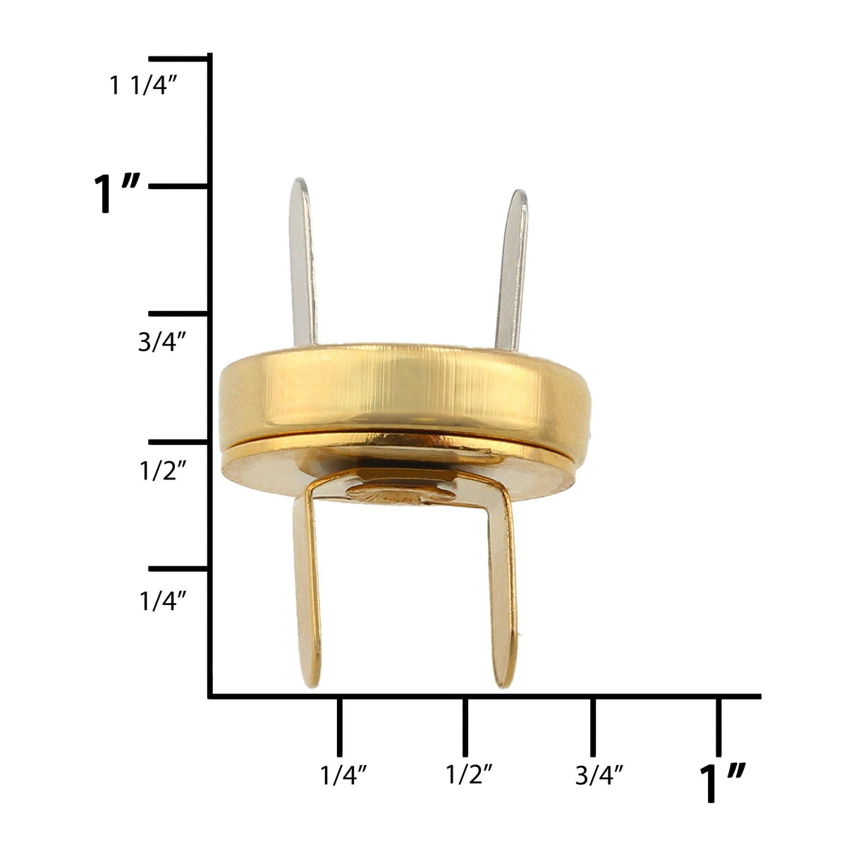 Ohio Travel Bag Fasteners 18mm Gold, Thin Profile Magnetic Snap, Steel, #P-2364-GOLD P-2364-GOLD