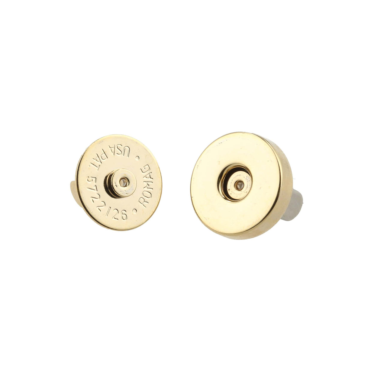 Ohio Travel Bag Fasteners 18mm Gold, Thin Profile Magnetic Snap, Steel, #P-2364-GOLD P-2364-GOLD