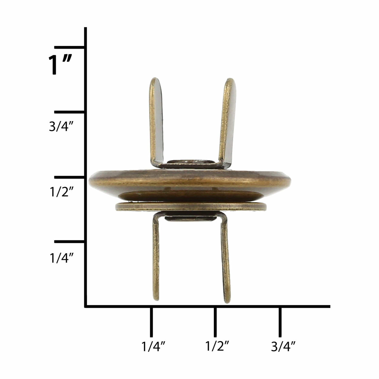 Ohio Travel Bag Fasteners 19mm Antique Brass, Beveled Low Profile Magnetic Snap, Steel, #P-2407-ANTB P-2407-ANTB