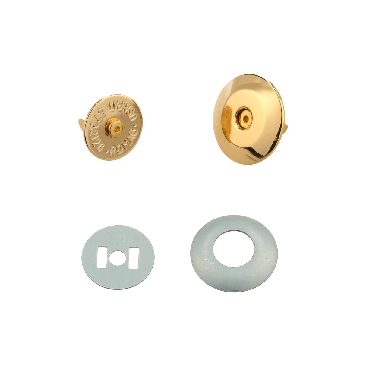 Ohio Travel Bag Fasteners 19mm Gold, Beveled Low Profile Magnetic Snap, Steel, #P-2407-GOLD P-2407-GOLD