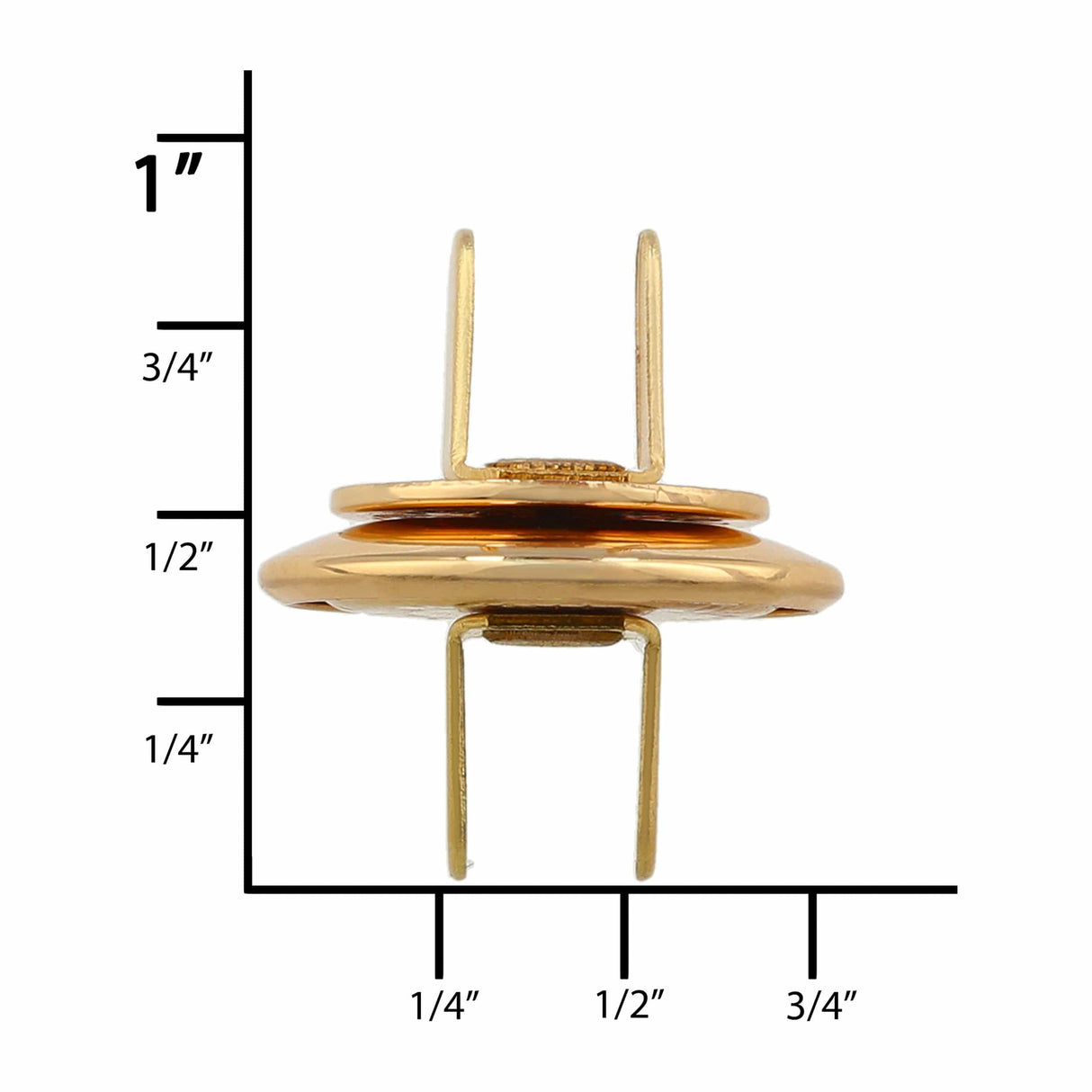 Ohio Travel Bag Fasteners 19mm Gold, Beveled Low Profile Magnetic Snap, Steel, #P-2407-GOLD P-2407-GOLD