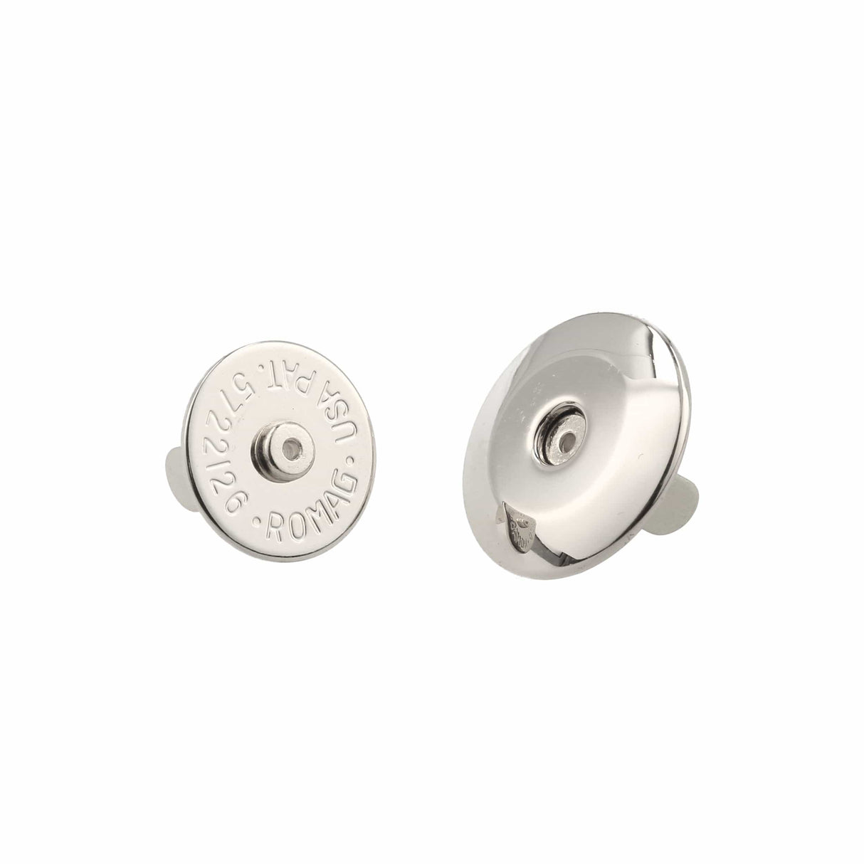 Ohio Travel Bag Fasteners 19mm Nickel, Beveled Low Profile Magnetic Snap, Steel, #P-2407-NP P-2407-NP