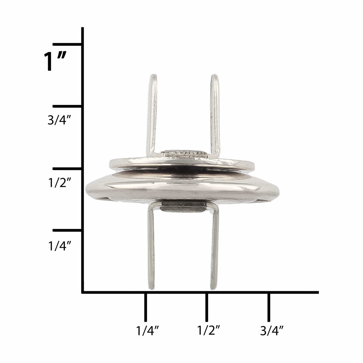 Ohio Travel Bag Fasteners 19mm Nickel, Beveled Low Profile Magnetic Snap, Steel, #P-2407-NP P-2407-NP