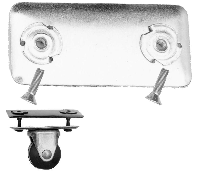 Ohio Travel Bag Fasteners 2 7/16" Black, Threaded Wheel Washer Plate with Screws, Steel, #L-2124-BLK L-2124-BLK