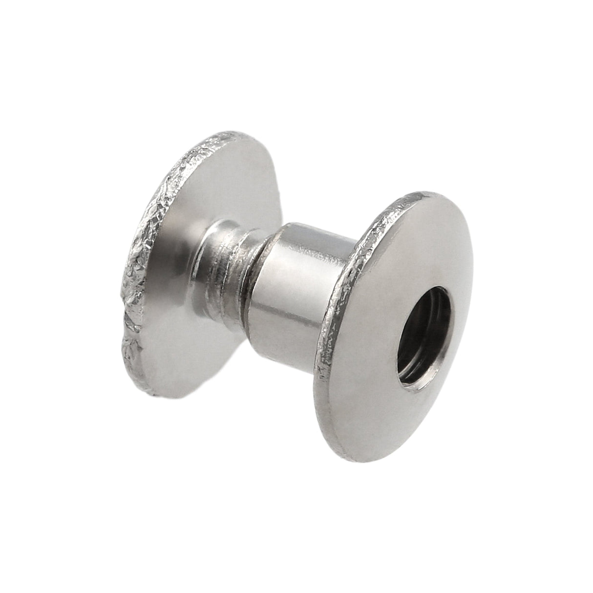 Ohio Travel Bag Fasteners 3/16" Nickel, Open Hole Chicago Screw, Solid Brass, #L-156-3-16SBN L-156-3-16SBN