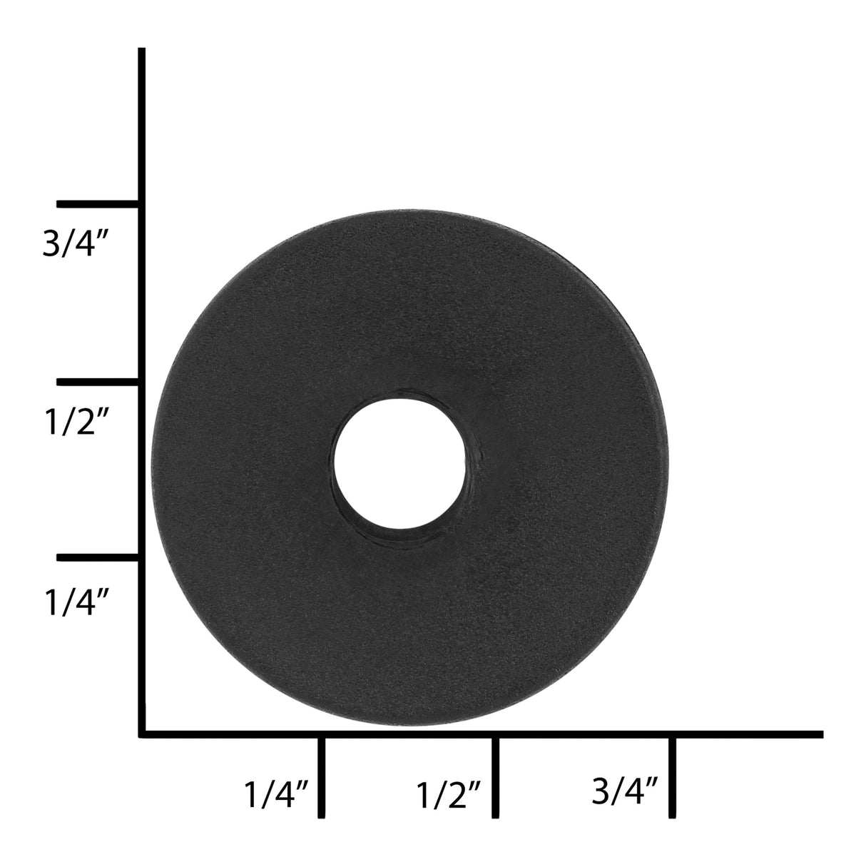 Ohio Travel Bag Fasteners 3/4" Black, Washer, Plastic - 24 pk, #L-3037 L-3037