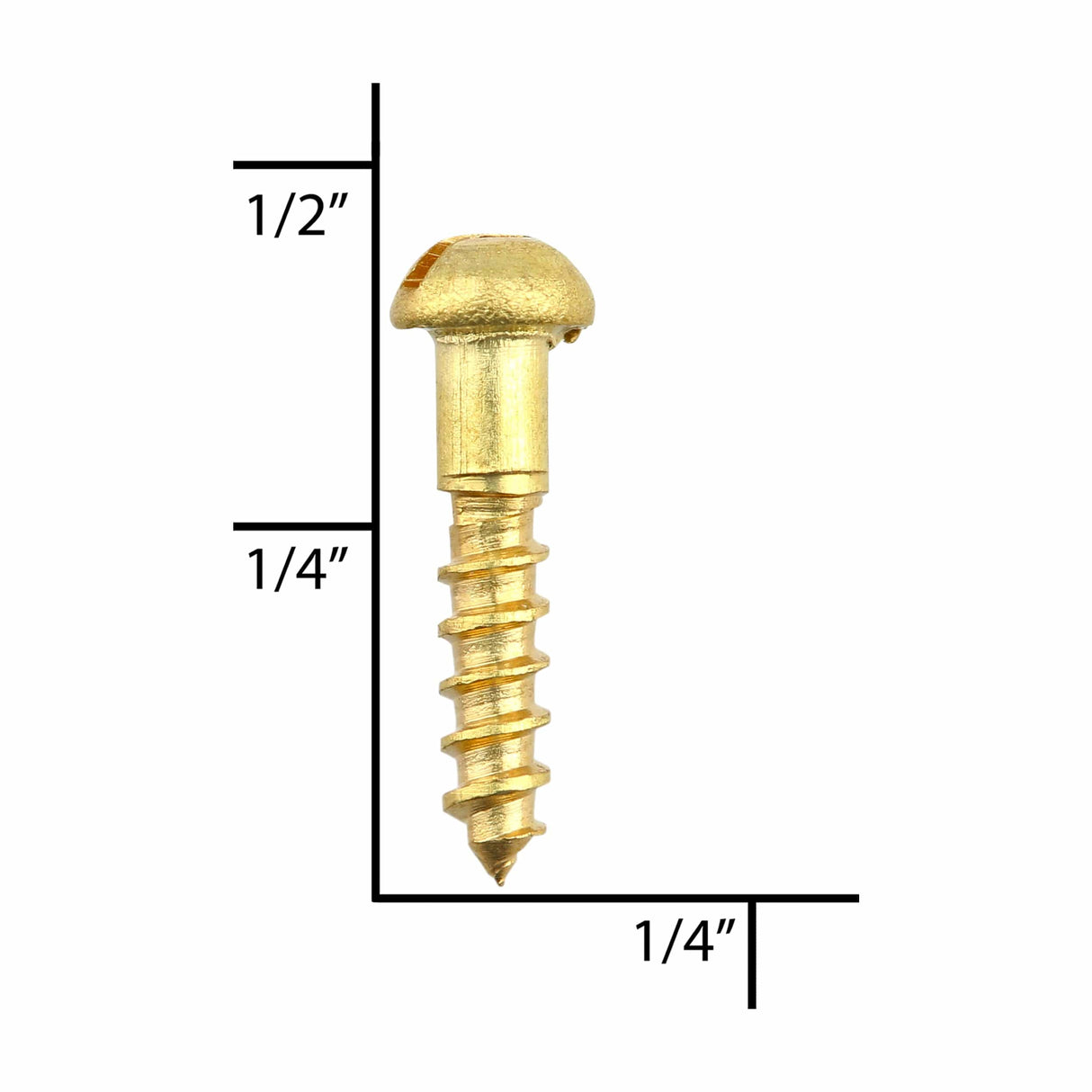 Ohio Travel Bag Fasteners 3/8" Brass, #1 Round Head Wood Screw, Solid Brass, #WS-1-3-8-RH WS-1-3-8-RH