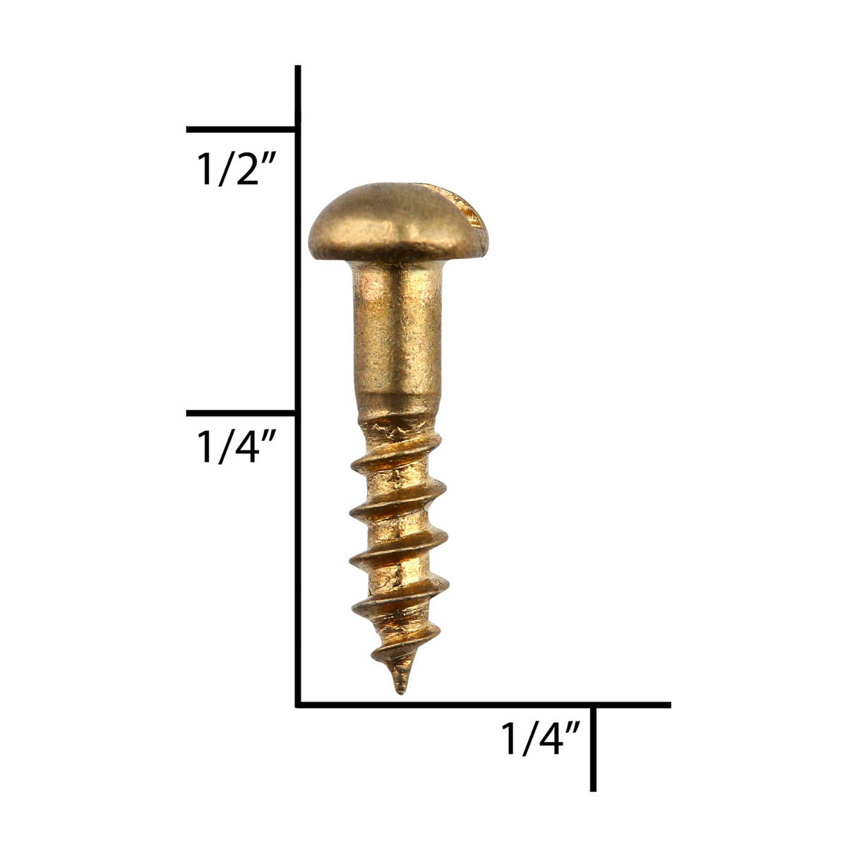 Ohio Travel Bag Fasteners 3/8" Brass, #2 Round Head Wood Screw, Solid Brass, #WS-2-3-8-RH WS-2-3-8-RH