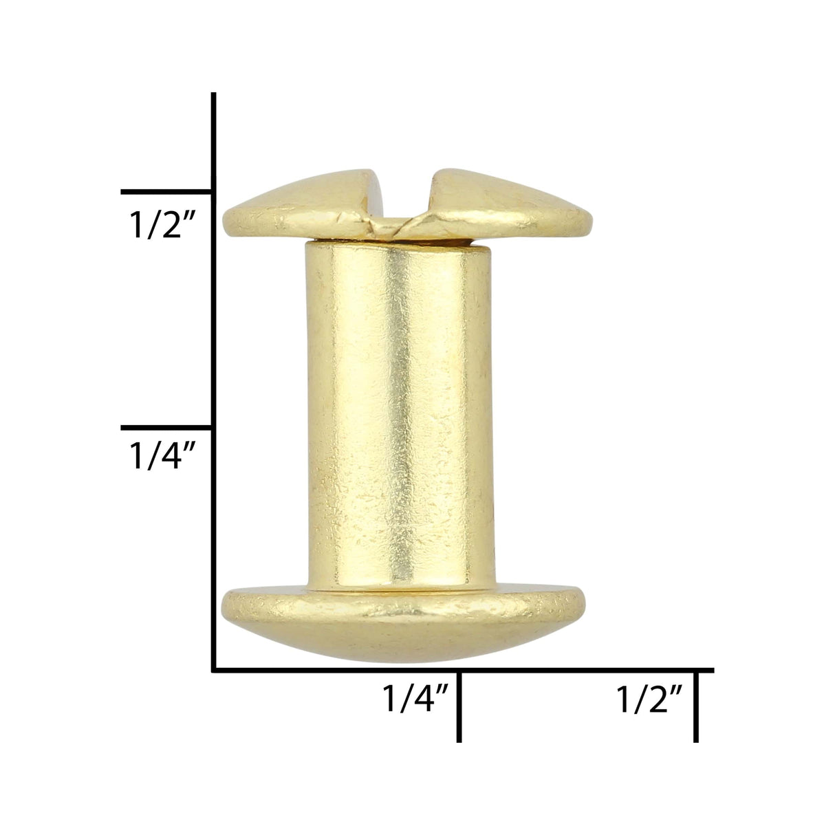 Ohio Travel Bag Fasteners 3/8" Brass, Chicago Screw, Solid Brass, #L-156-3-8SB L-156-3-8SB