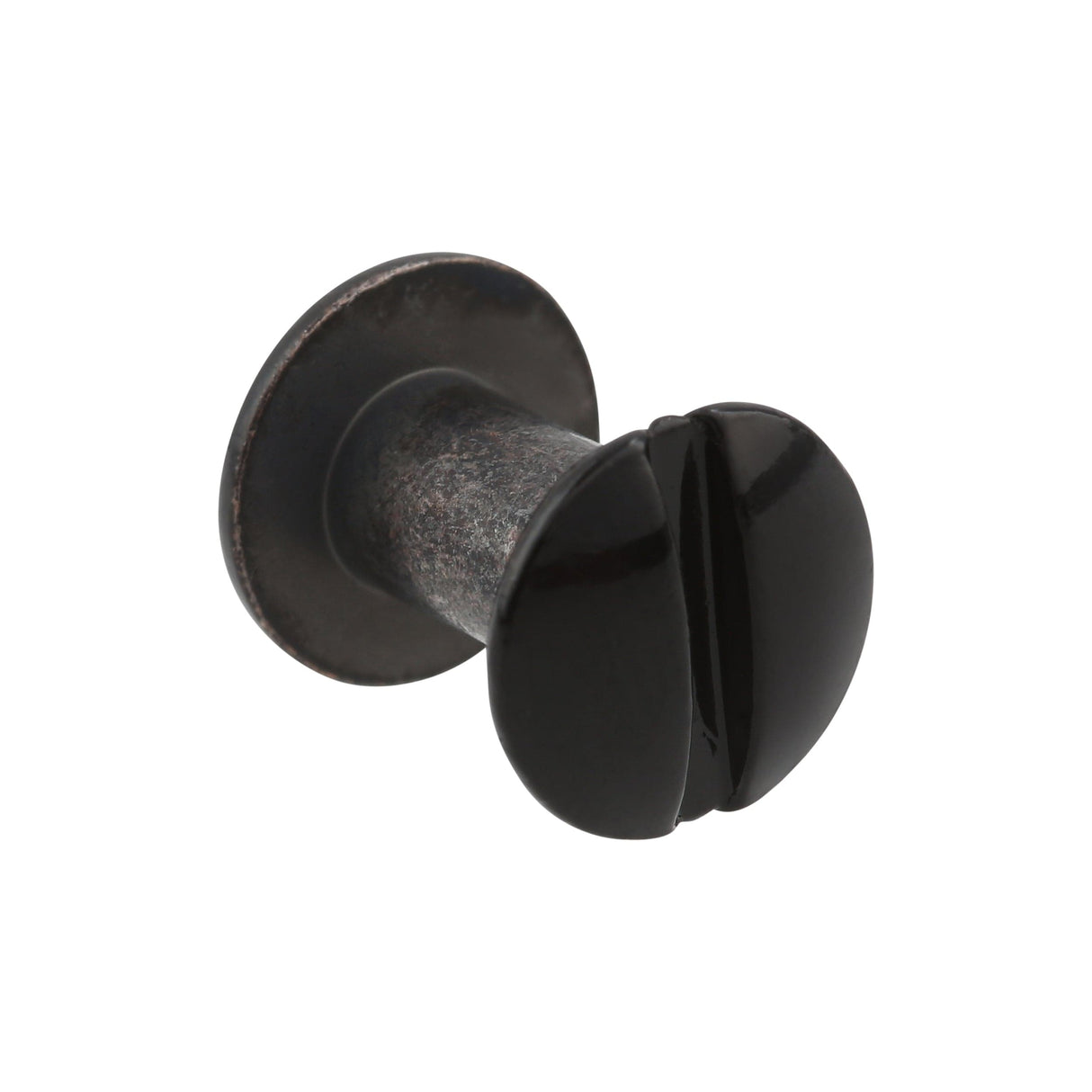 Ohio Travel Bag Fasteners 3/8" Glossy Black, Chicago Screw, Solid Brass, #L-156-3-8BLK L-156-3-8BLK