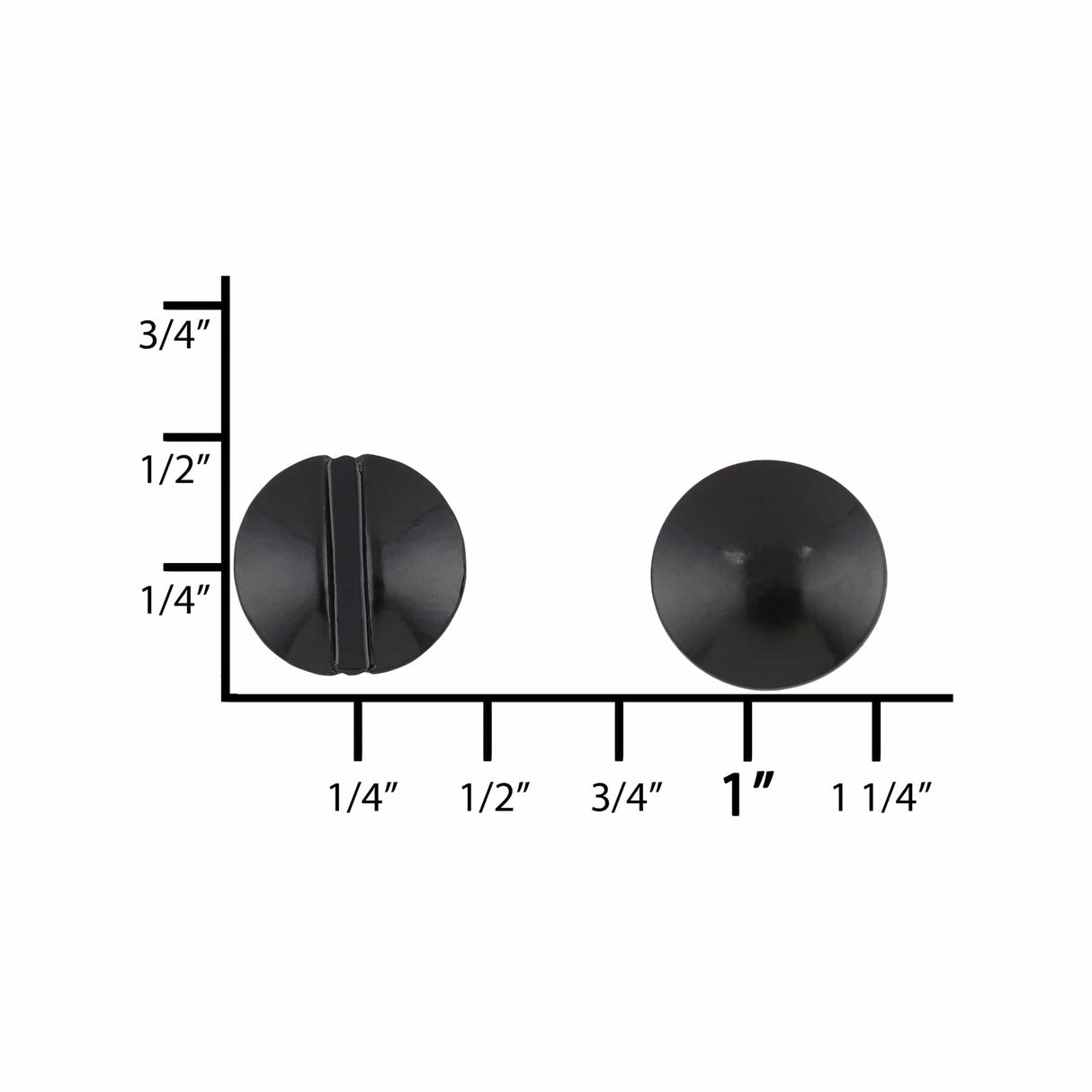 Ohio Travel Bag Fasteners 3/8" Glossy Black, Chicago Screw, Solid Brass, #L-156-3-8BLK L-156-3-8BLK