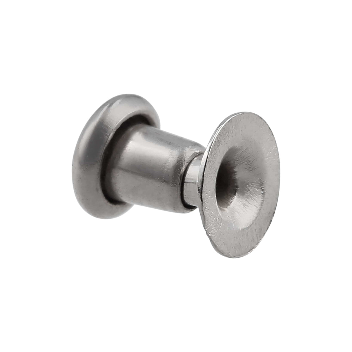 Ohio Travel Bag Fasteners 4mm Nickel, SIngle Cap Jiffy Rivets, Steel, #A-444-NP A-444-NP