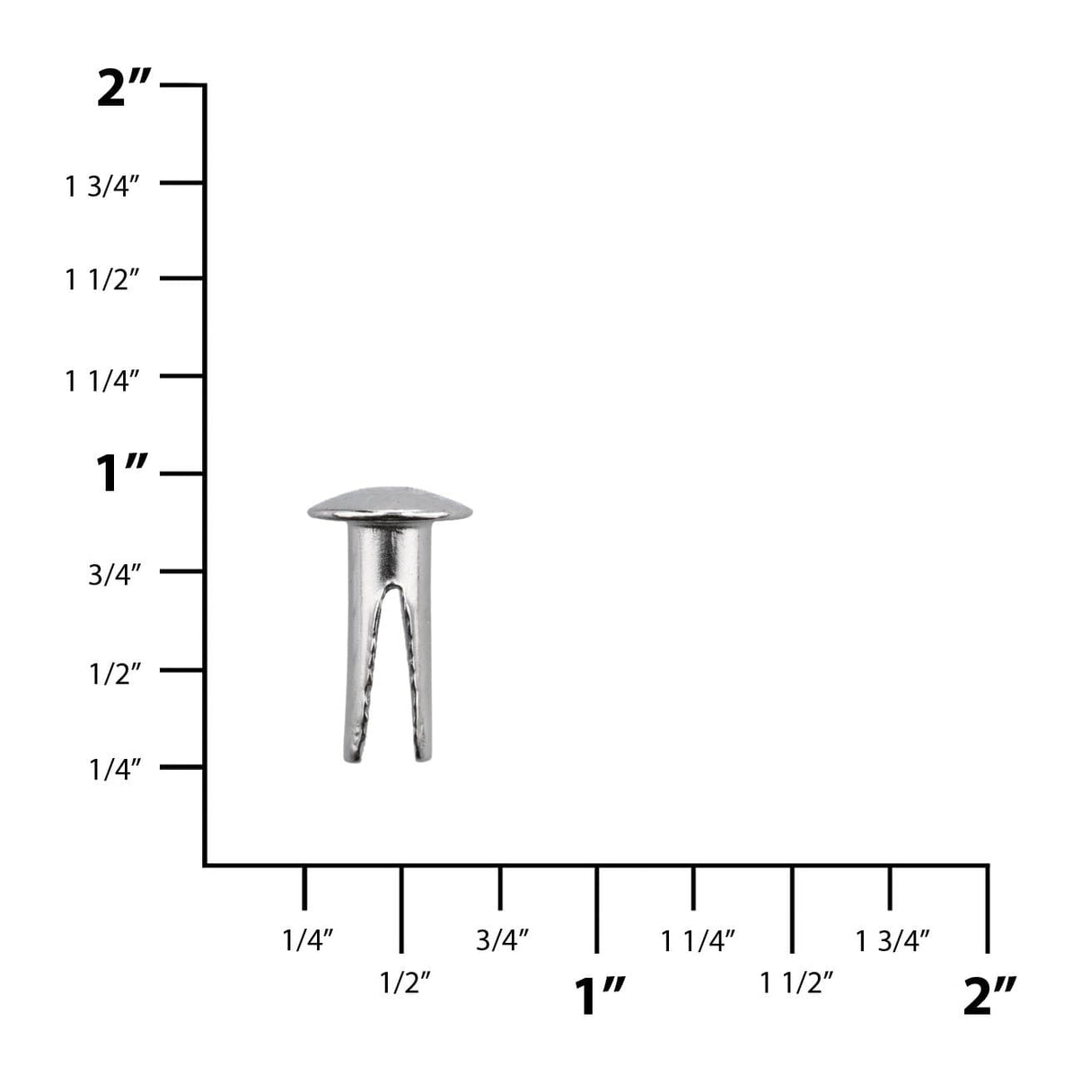 Ohio Travel Bag Fasteners 5/16" Nickel, Split Rivet, Steel - 24 pk, #100-5-16-NP 100-5-16-NP