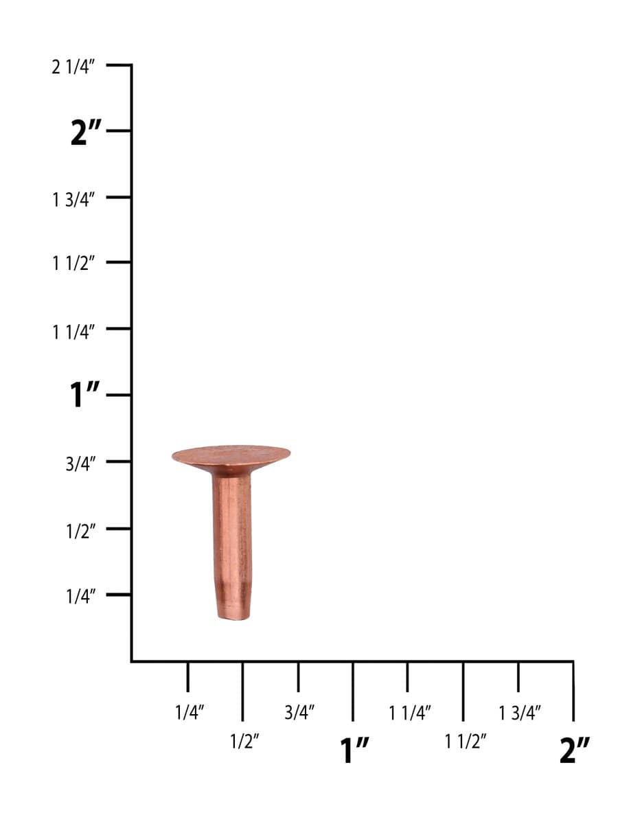 Ohio Travel Bag Fasteners 5/8" Copper, Rivet with Burr, Copper, #L-307-10-A L-307-10-A