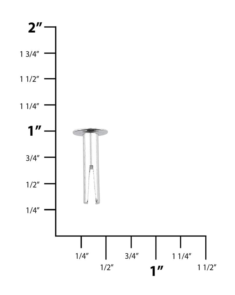 Ohio Travel Bag Fasteners 5/8" Nickel, Split Rivet, Steel - 24 pk, #151-10-16-NP 151-10-16-NP