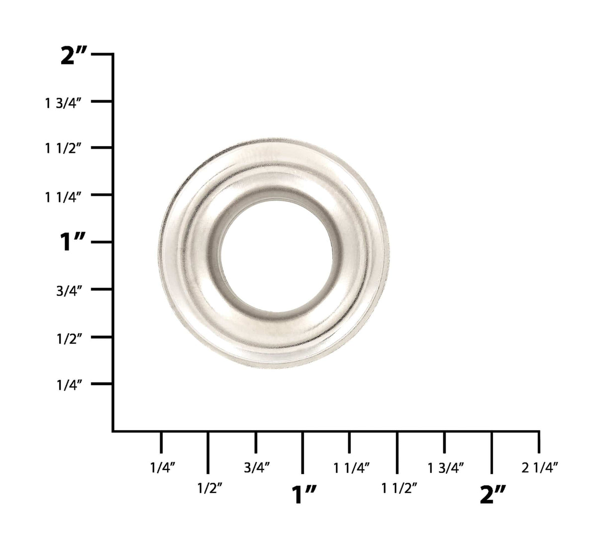 Ohio Travel Bag Fasteners #5 Nickel, Grommet with Washer, Solid Brass, #GROM-5-SBN GROM-5-SBN
