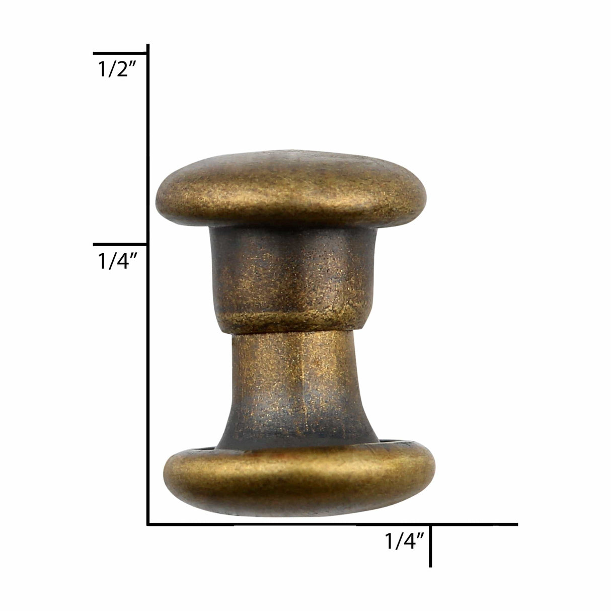 Ohio Travel Bag Fasteners 6mm Antique Brass, Double Cap Jiffy Rivet, Steel, #A-340-ANTB A-340-ANTB