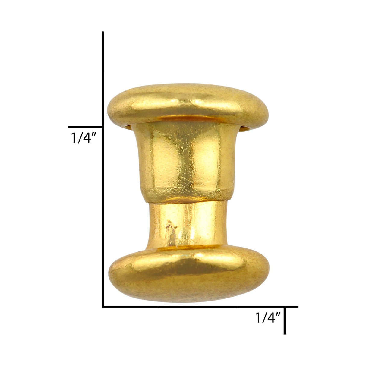 Ohio Travel Bag Fasteners 6mm Gold, Double Cap Jiffy Rivet, Steel, #A-340-GOLD A-340-GOLD