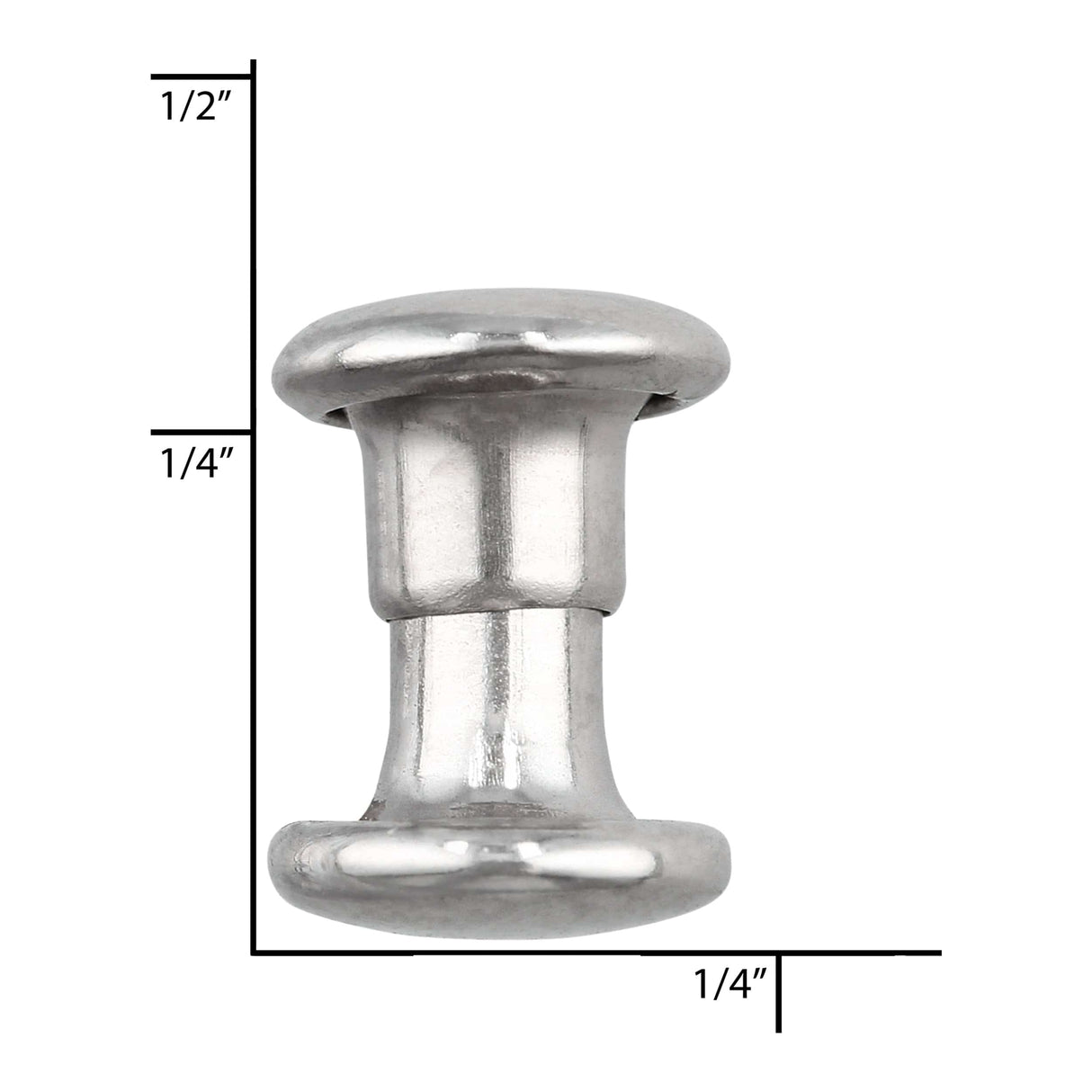 Ohio Travel Bag Fasteners 6mm Nickel, Double Cap Jiffy Rivet, Steel, #A-340-NP A-340-NP