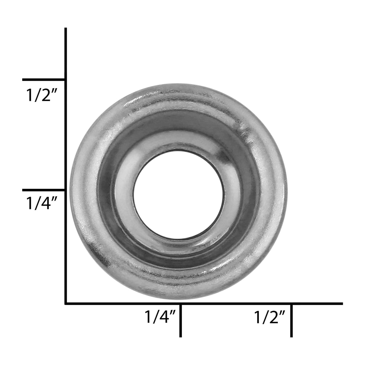 Ohio Travel Bag Fasteners 7/16" Gunmetal, Convex Washer, Steel - 24 pk, #L-1959-BNIC L-1959-BNIC