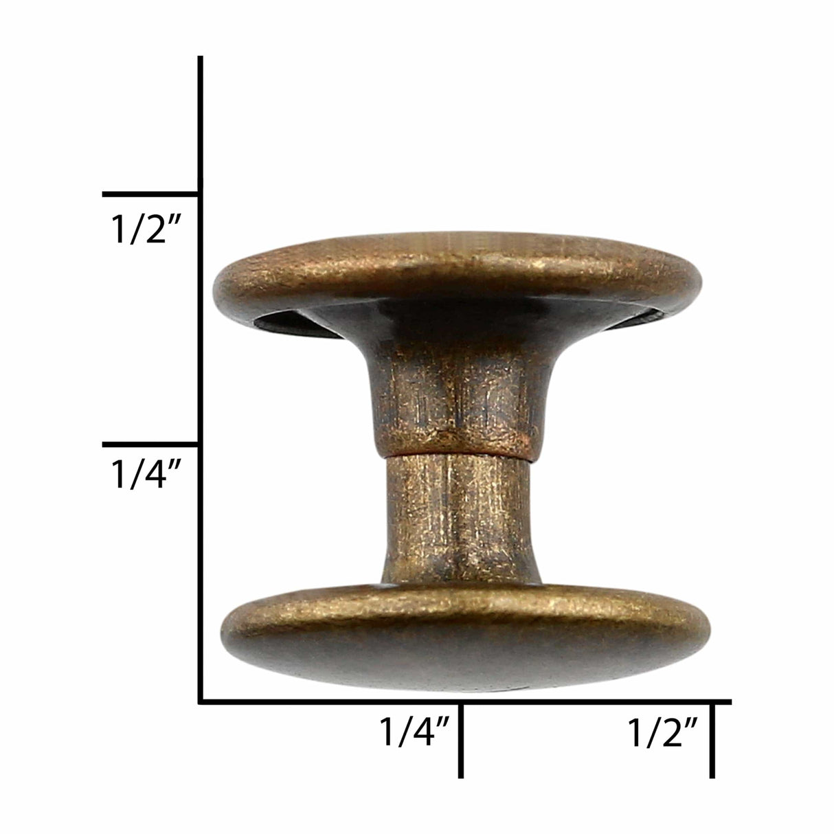 Ohio Travel Bag Fasteners 7mm Antique Brass, Double Cap Jiffy Rivets, Steel, #A-312-ANTB A-312-ANTB