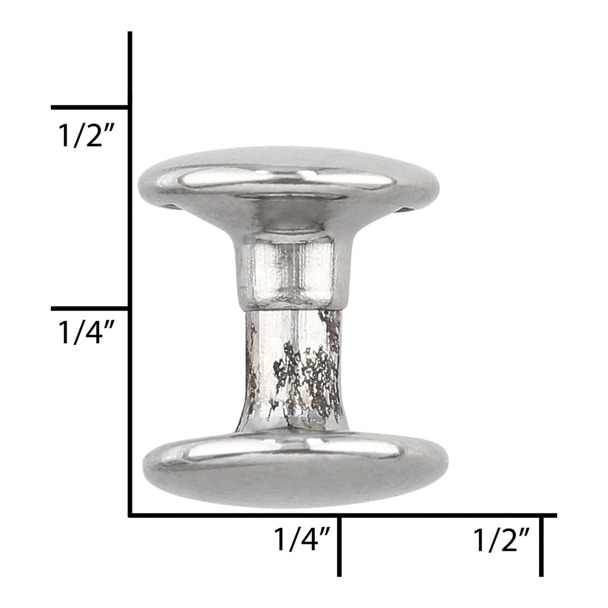 Ohio Travel Bag Fasteners 7mm Nickel, Double Cap Jiffy Rivets, Steel, #A-313-NP A-313-NP