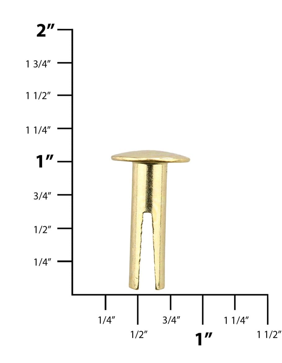 Ohio Travel Bag Fasteners 8/16" Brass, Split Rivet, Steel - 24 pk, #151-8-16-BP 151-8-16-BP