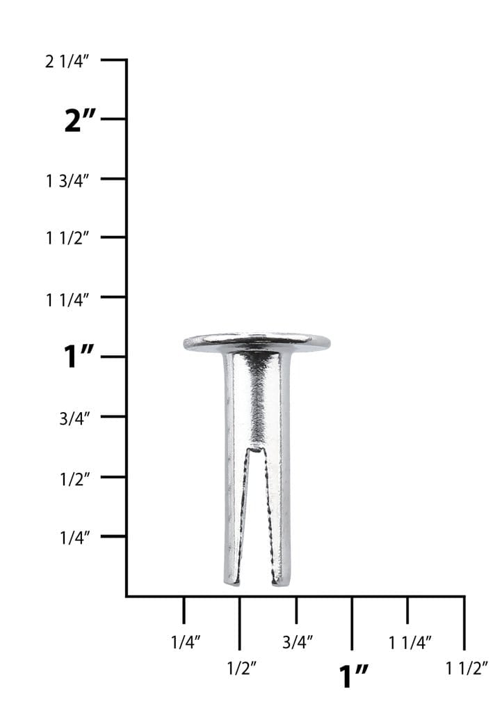 Ohio Travel Bag Fasteners 8/16" Nickel, Split Rivet, Steel - 24 pk, #151-8-16-NP 151-8-16-NP