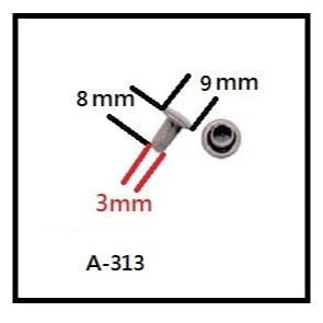 Ohio Travel Bag Fasteners 8mm Gold, Double Cap Jiffy Rivet, Steel-PK100, #A-313-GOLD A-313-GOLD