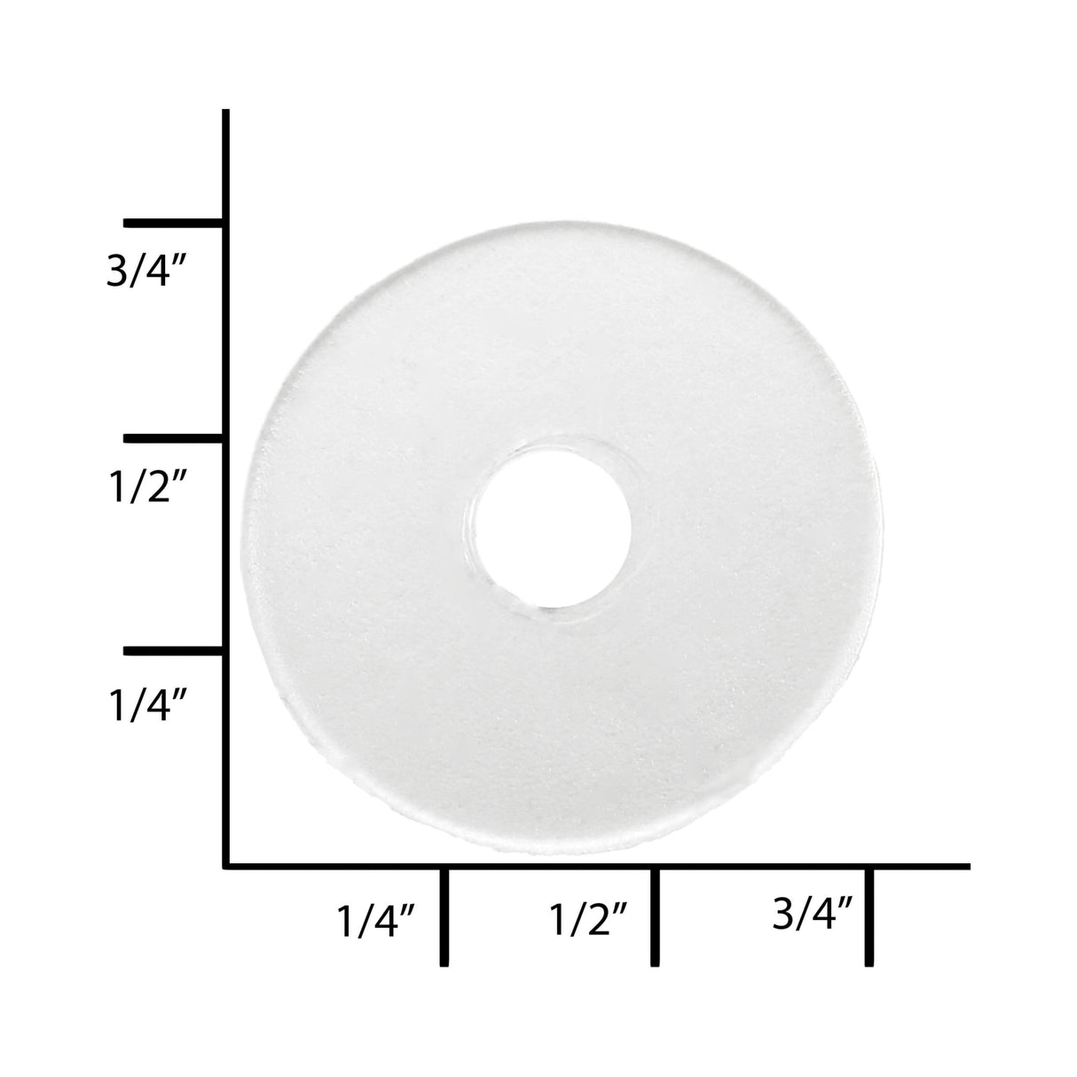 Ohio Travel Bag Fasteners 9/16" Clear, Washer, Plastic - 12 pk, #L-3036 L-3036
