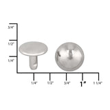 Ohio Travel Bag Fasteners 9mm Nickel, Double Cap Domed Rivet, Steel - 12 pk, #A-409-NP A-409-NP