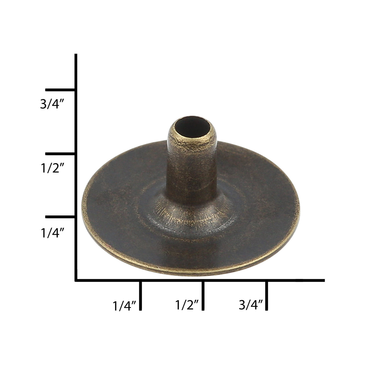 Ohio Travel Bag Fasteners Ligne 20 Antique Brass, Dot Baby Durable Post, Solid Brass, #12404-ANTB 12404-ANTB