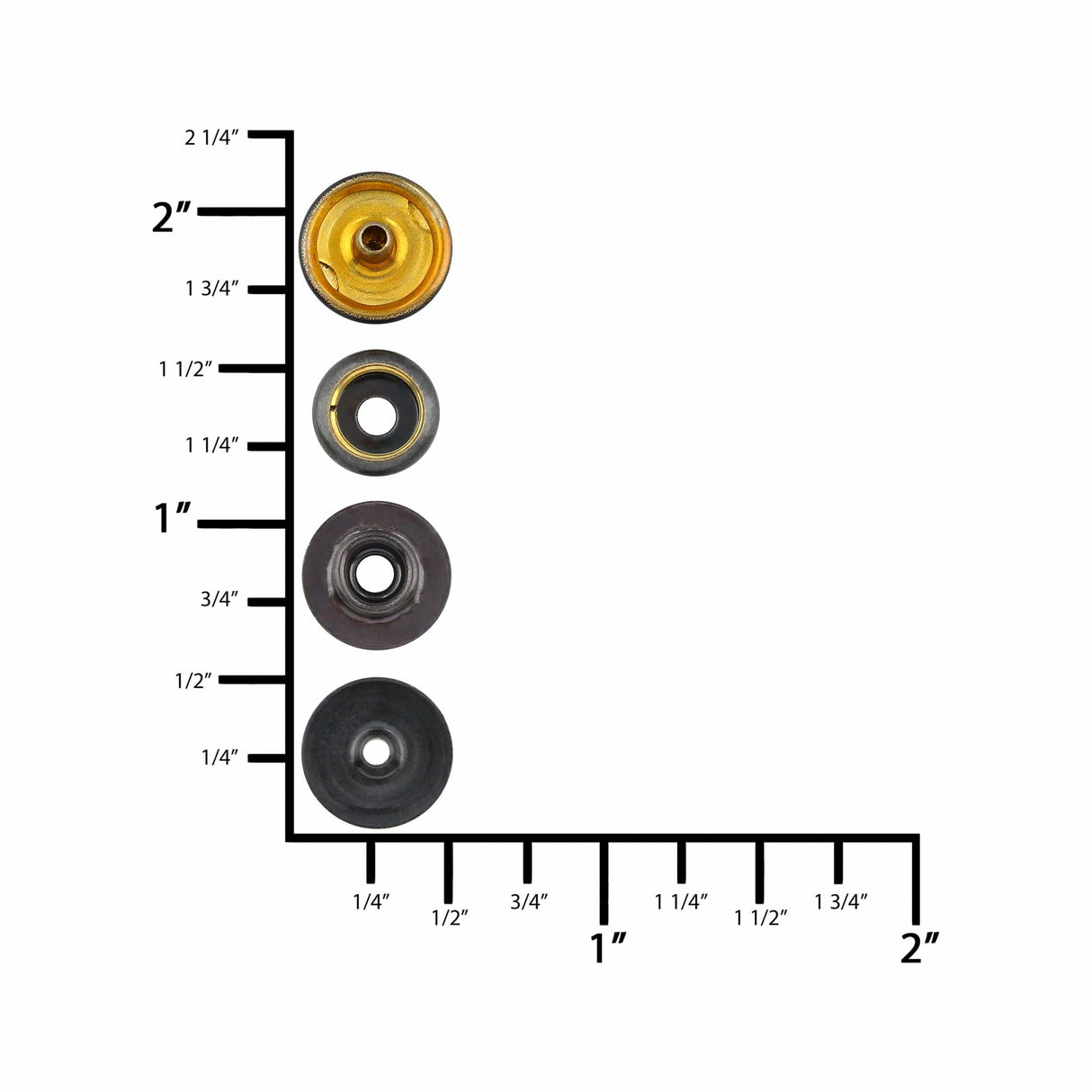 Ohio Travel Bag Fasteners Ligne 20 Snap Set Solid Brass Black(Pack of 10 Sets Complete), #WF-022 WF-022