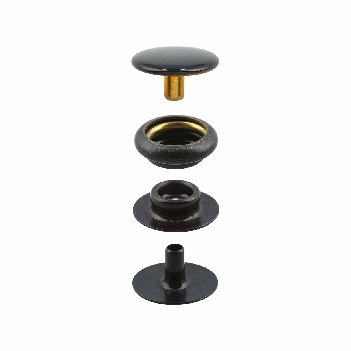 Ohio Travel Bag Fasteners Ligne 20 Snap Set Solid Brass Black(Pack of 10 Sets Complete), #WF-022 WF-022