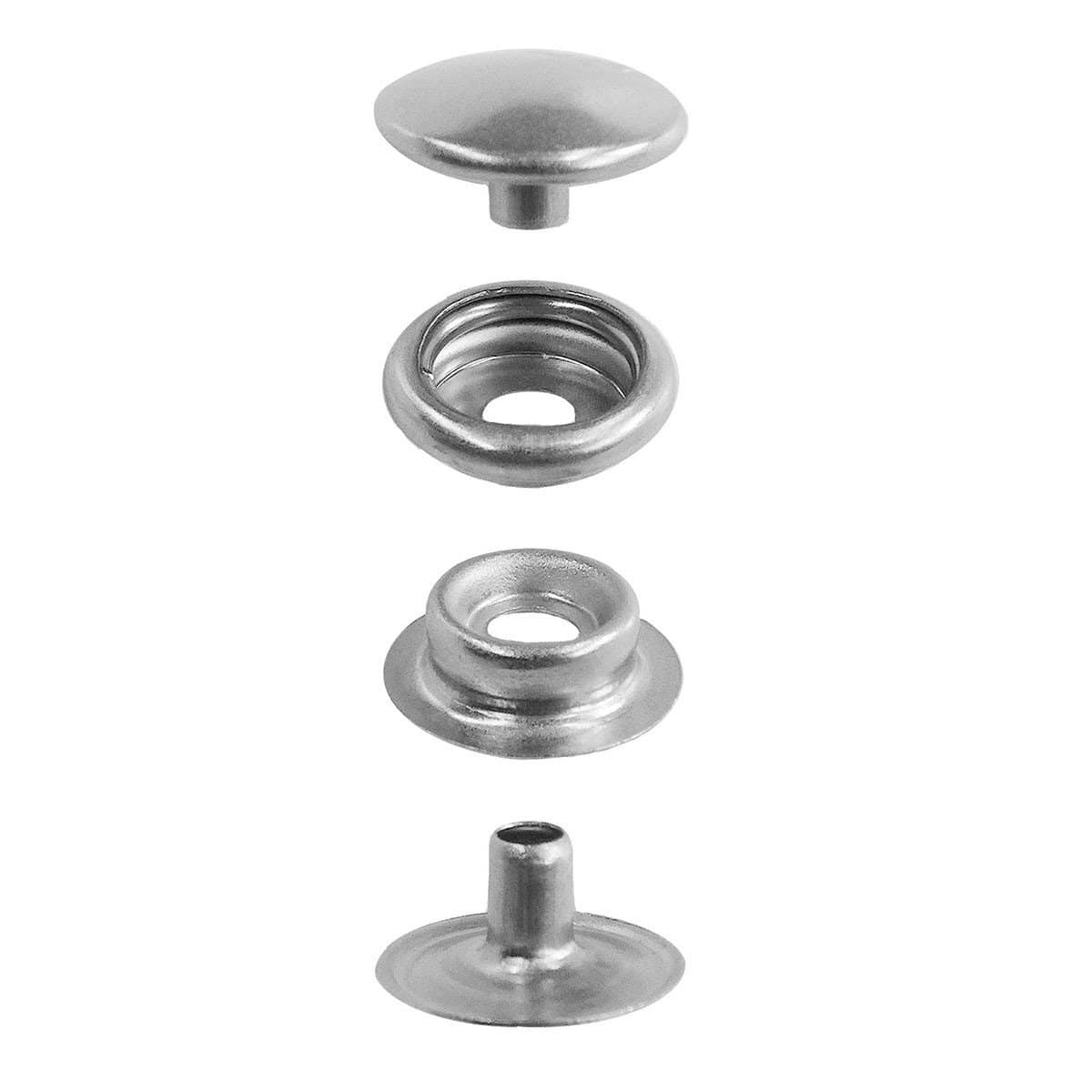 Ohio Travel Bag Fasteners Ligne 20 Snap Set Solid Brass Nickel(Pack of 10 Sets Complete), #WF-011 WF-011