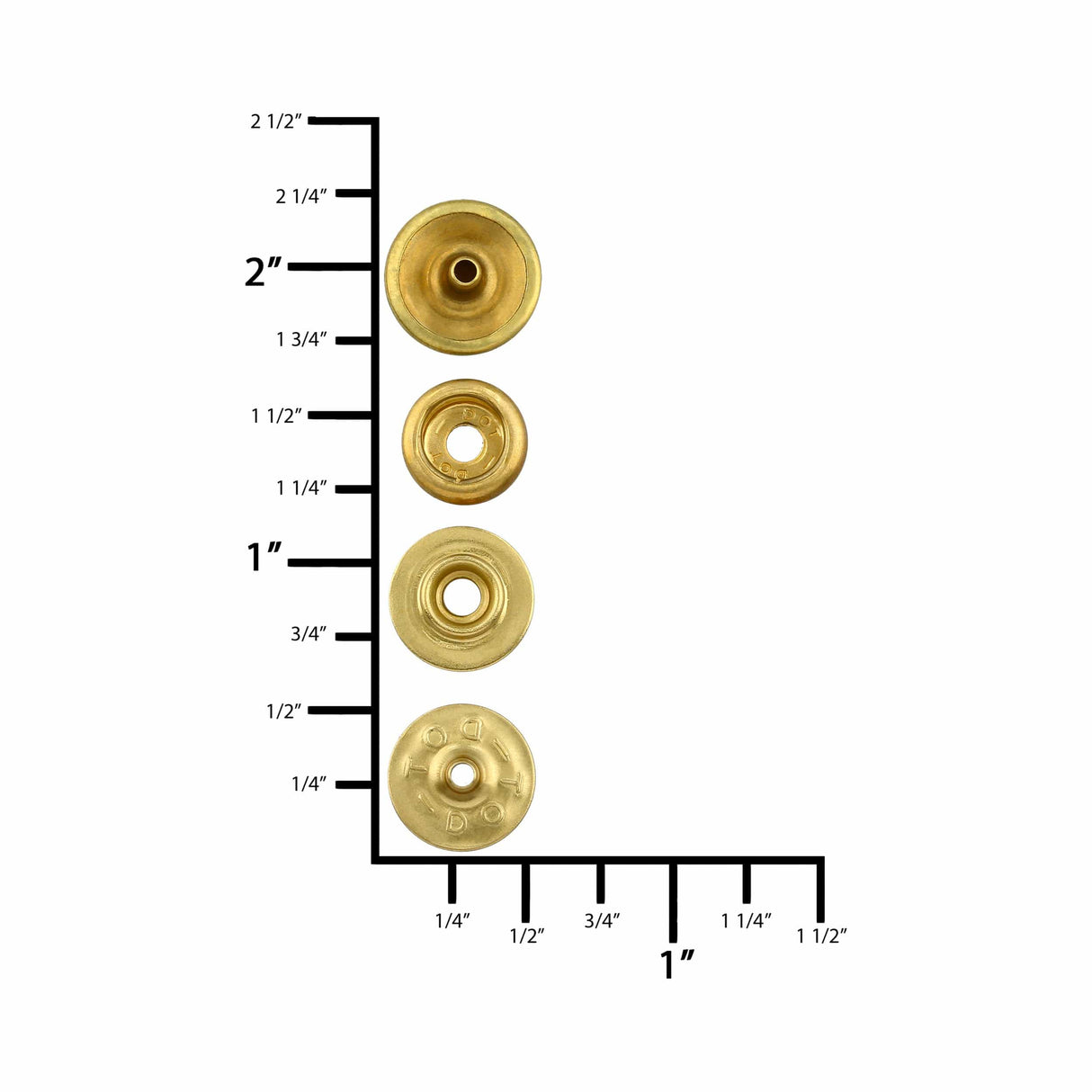 Ohio Travel Bag Fasteners Ligne 20 Snap Set Solid Brass(Pack of 10 Sets Complete), #WF-045 WF-045