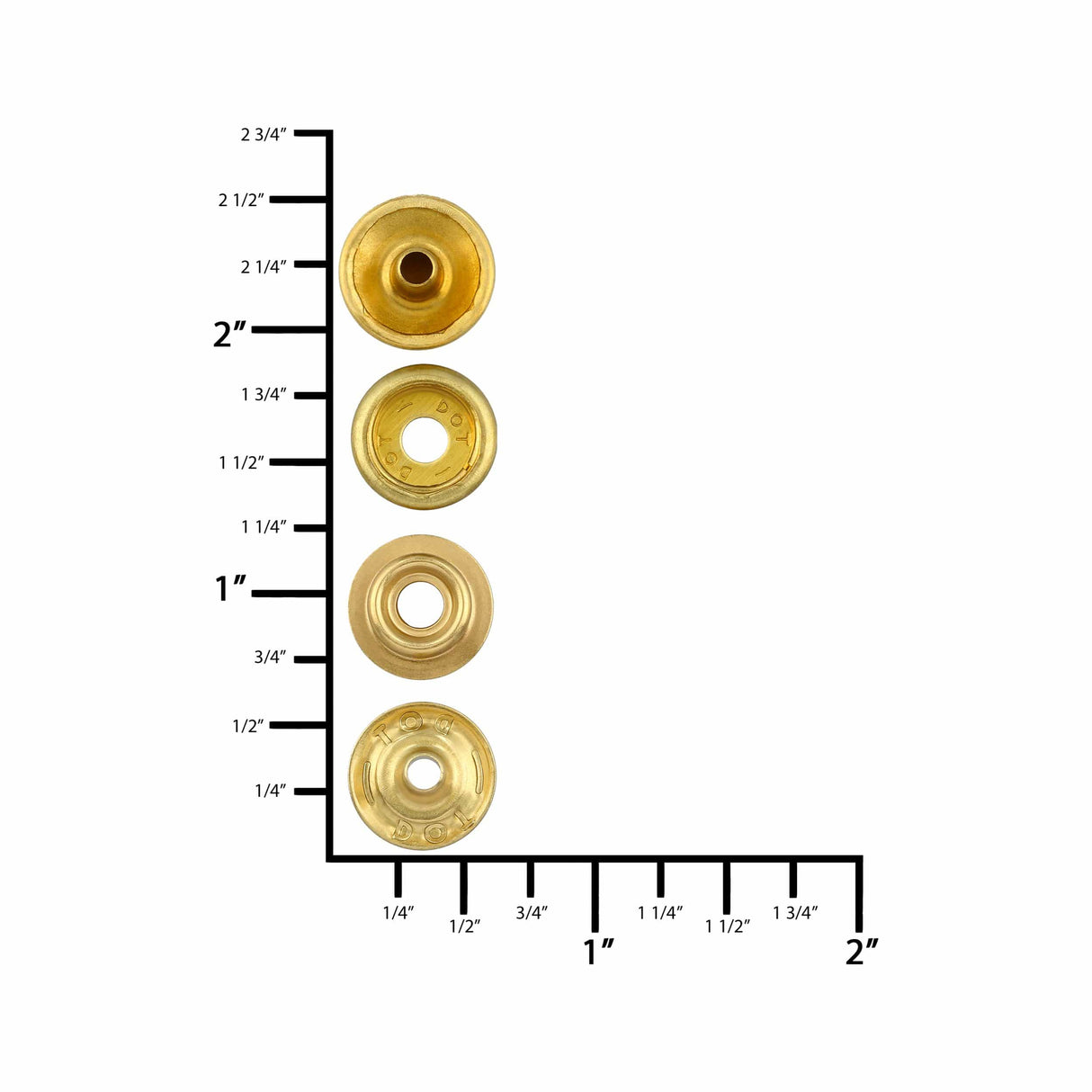 Ohio Travel Bag Fasteners Ligne 24 Snap Set Solid Brass(Pack of 10 Sets Complete), #WF-036-SB WF-036-SB