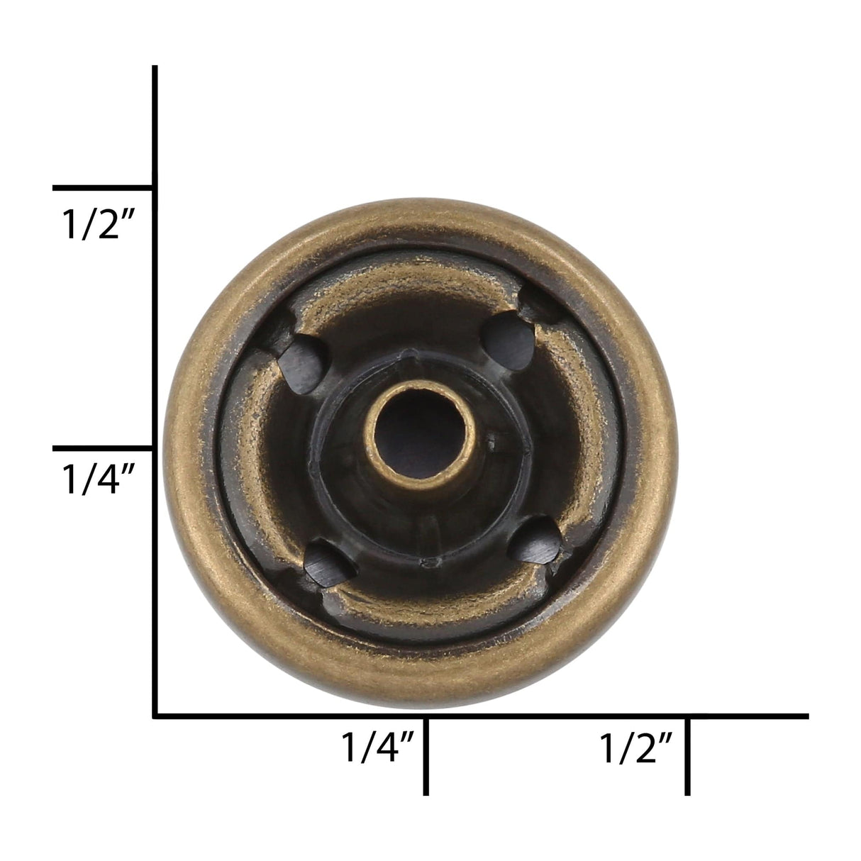 Ohio Travel Bag Fasteners Ligne 4 1/2" Antique Brass, Cap, Solid Brass, #4370-ANTB 4370-ANTB