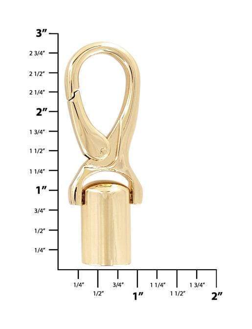 Ohio Travel Bag Handles 1/2" Gold, Strap End With Snaphook, Steel, #P-3072-GOLD P-3072-GOLD