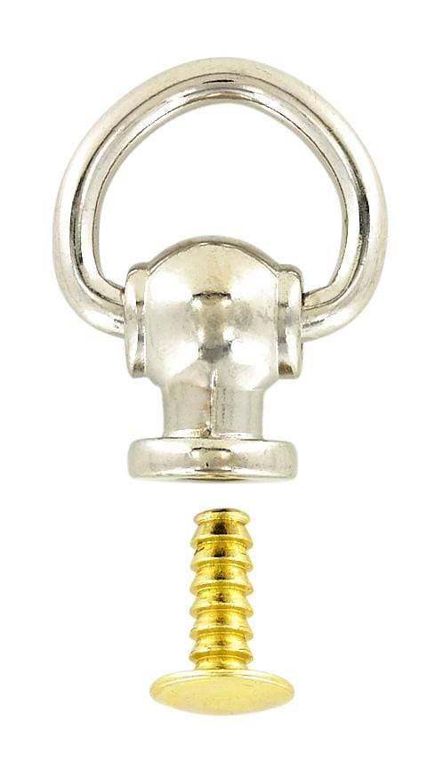 Ohio Travel Bag Handles 1/4" Nickel, Handle Loop with Ring, Steel, #P-2264-NP P-2264-NP