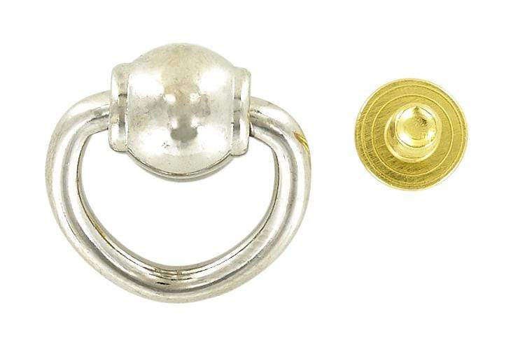 Ohio Travel Bag Handles 1/4" Nickel, Handle Loop with Ring, Steel, #P-2264-NP P-2264-NP