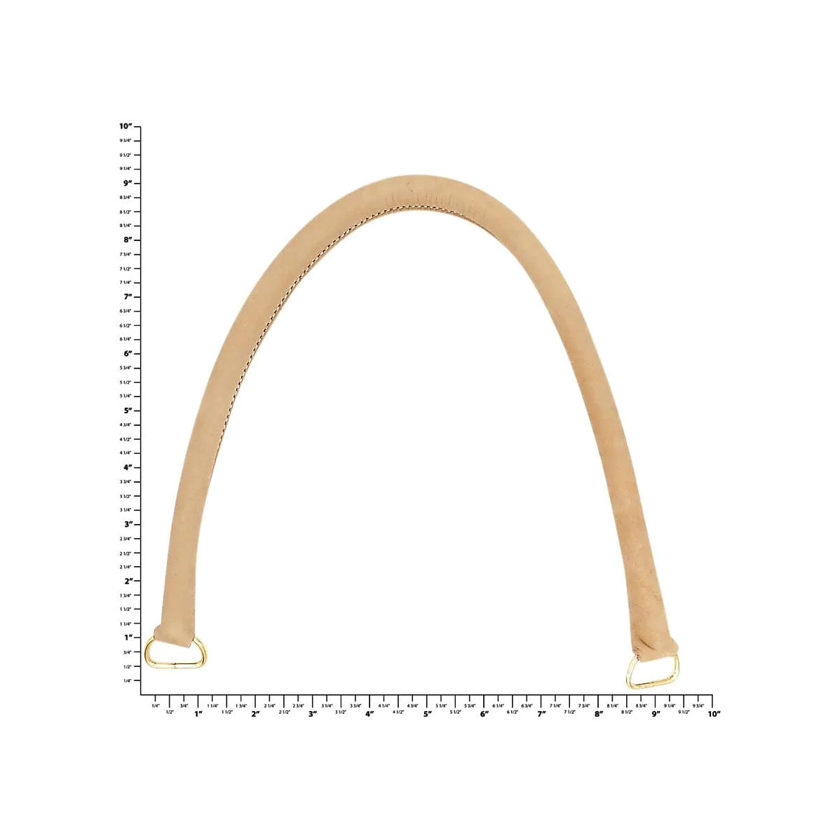 22" Natural Russet, Purse Handle with Brass Hardware, Leather