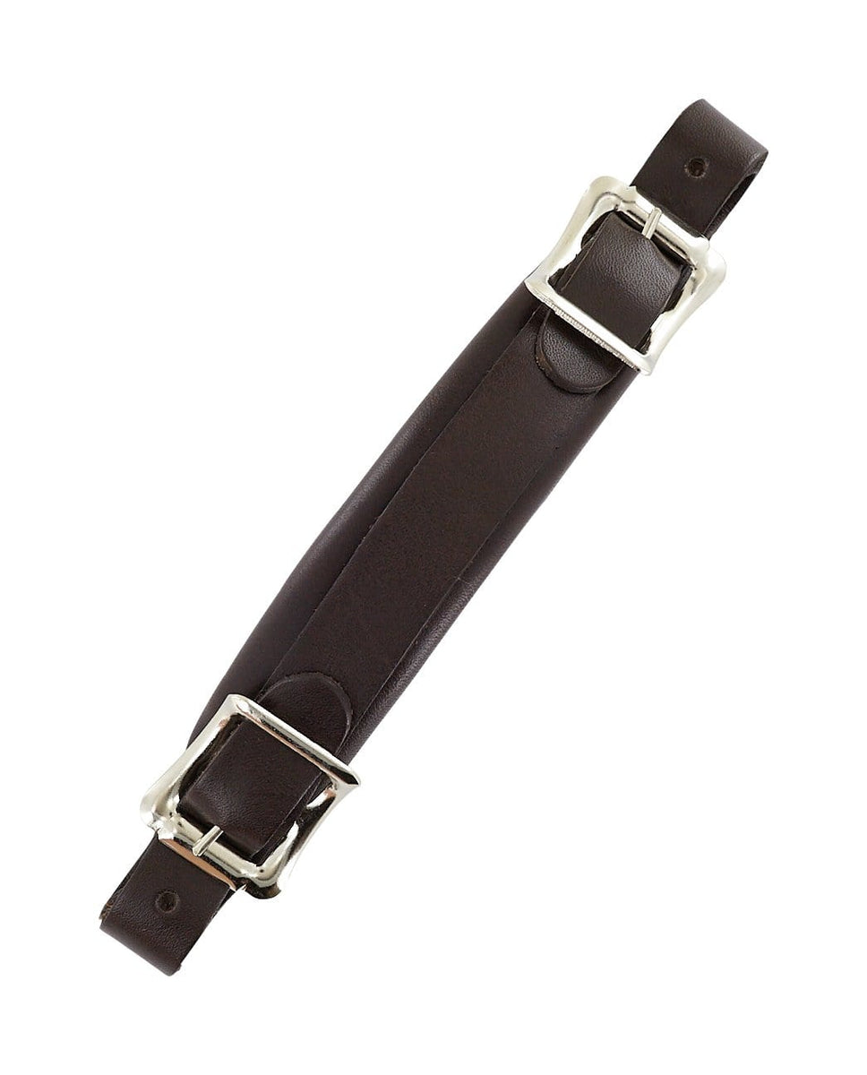 6 1/2" Brown, Emergency Handle with Nickel Hardware, Leather, 67BRO