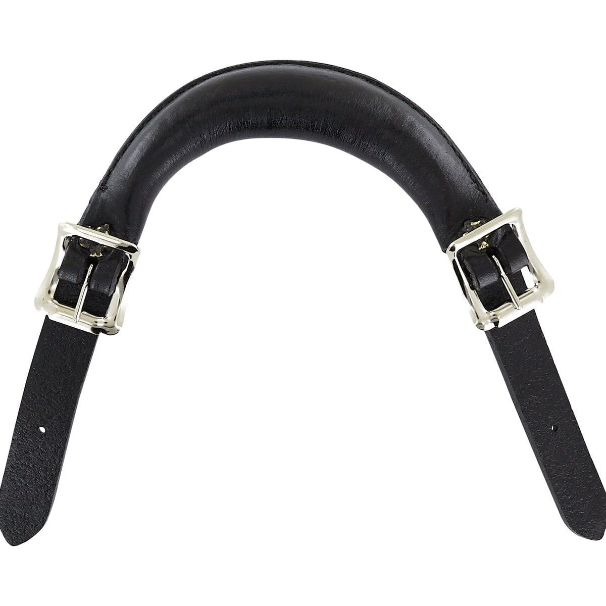 6" Black, Emergency Handle with Nickel Hardware, Leather, L3703BLK