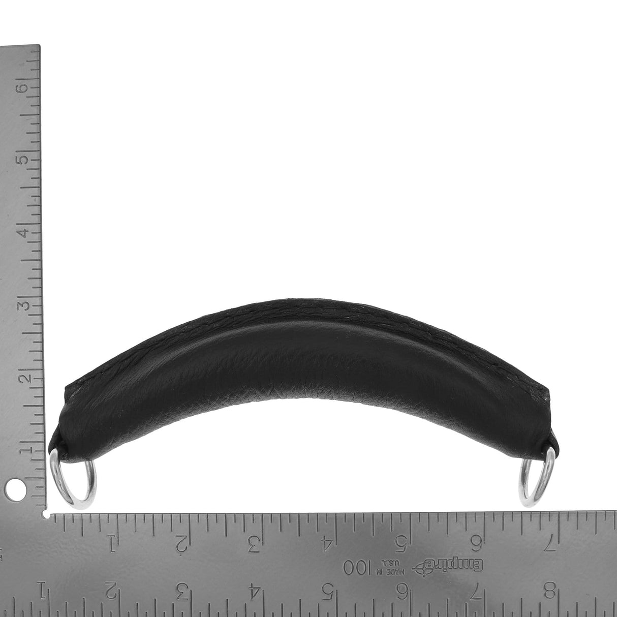 Ohio Travel Bag Handles 7" Black, Handle with Nickel Rings, Leather, #L-3837 L-3837