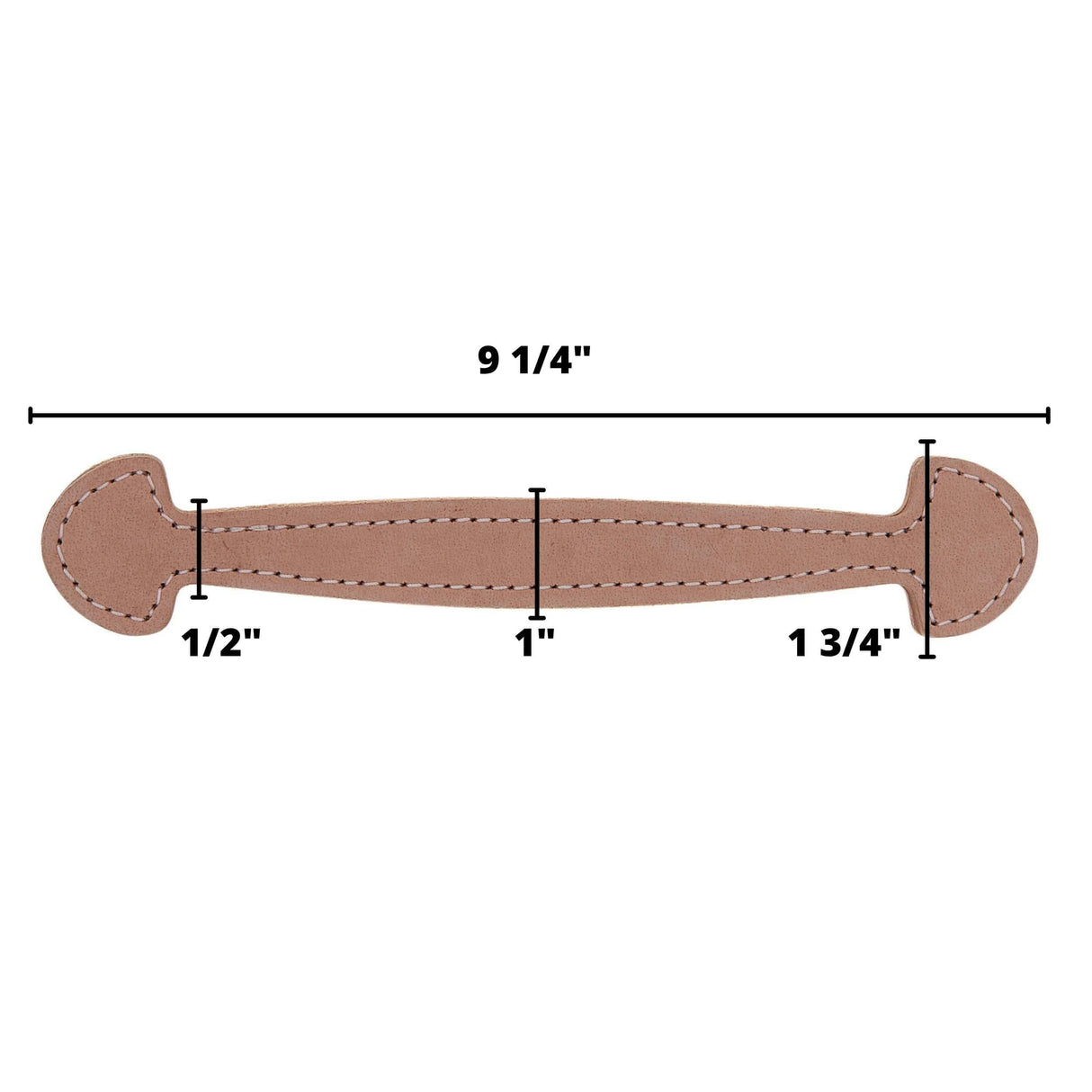 Ohio Travel Bag Handles 9 3/8" Natural Russet, Bean End Trunk Handle, Leather, #L-189-RUS L-189-RUS