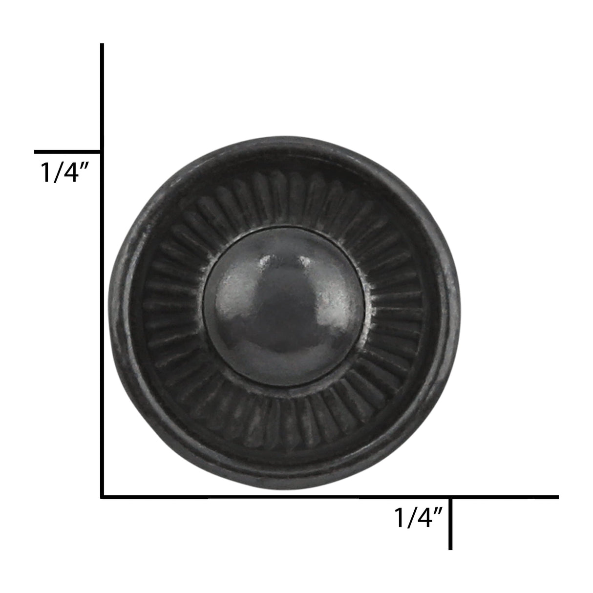 Ohio Travel Bag Ligne 2 Black, 1/4" Parallel Spring Snap Stud, Solid Brass, #2374-BLK 2374-BLK